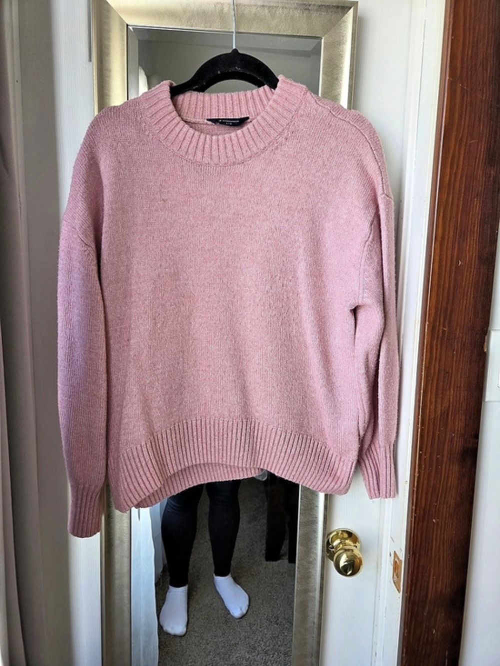 Denver Hayes Crew Neck Sweater in Pink Large Like New